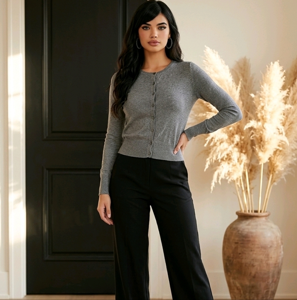 J. Crew Womens Gray Button Cardigan Sweater